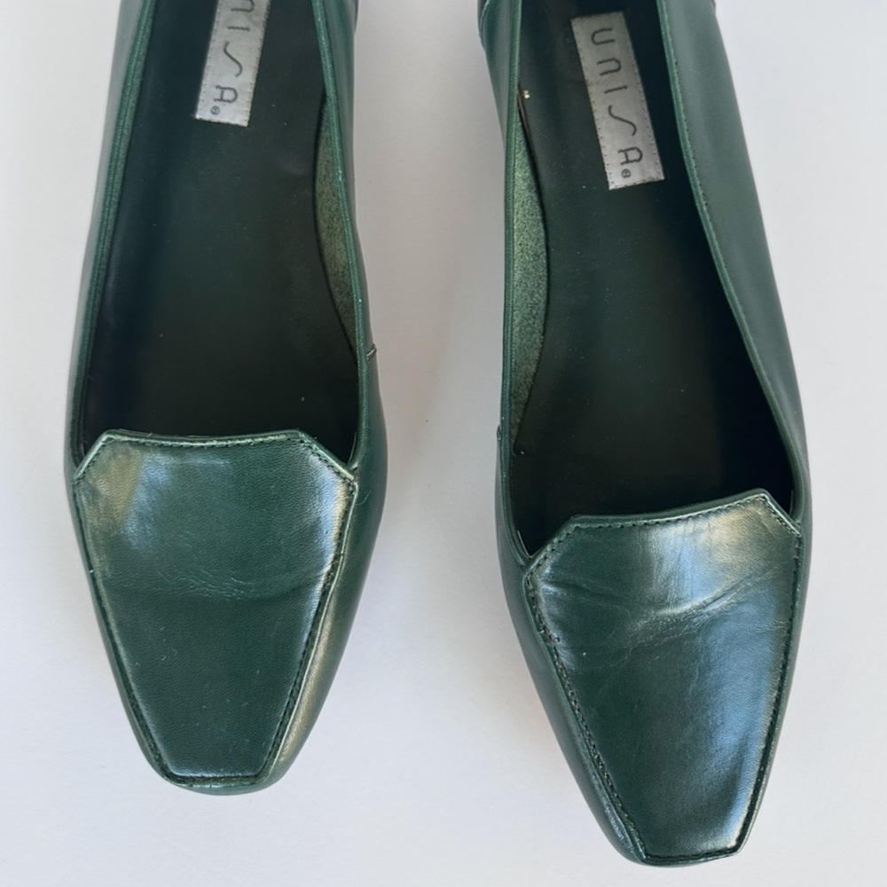 UNISA Flat loafer square toe without lining Green Size: 7.5